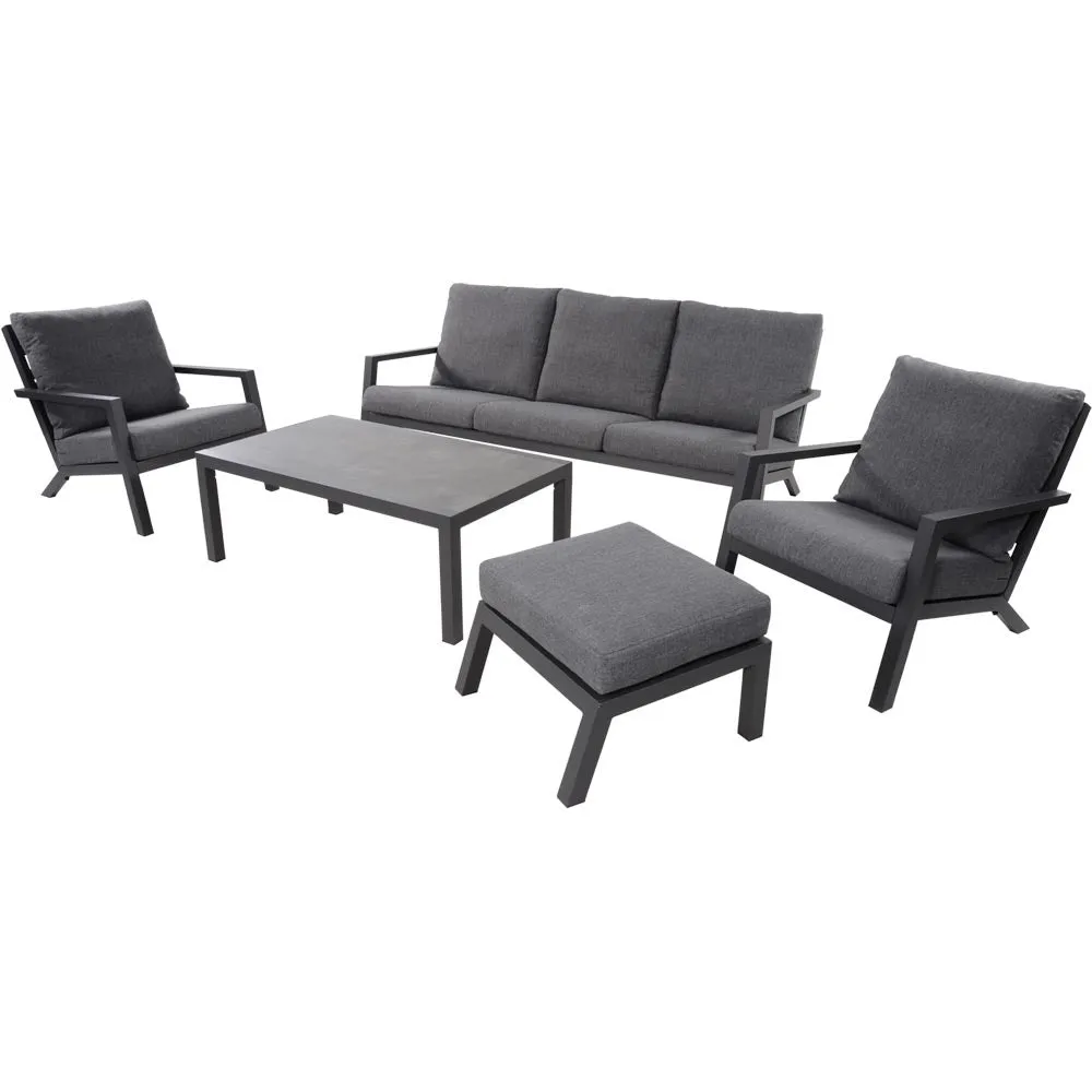 Lesli Living voetenbank Down - grijs - 63x52x27,5cm
