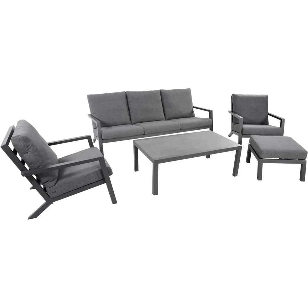 Lesli Living voetenbank Down - grijs - 63x52x27,5cm
